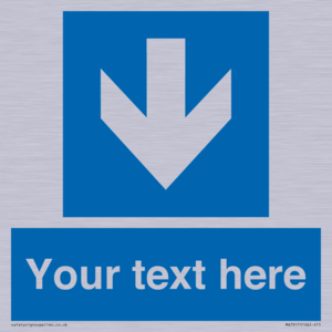 Custom Directional signage blue down arrow 